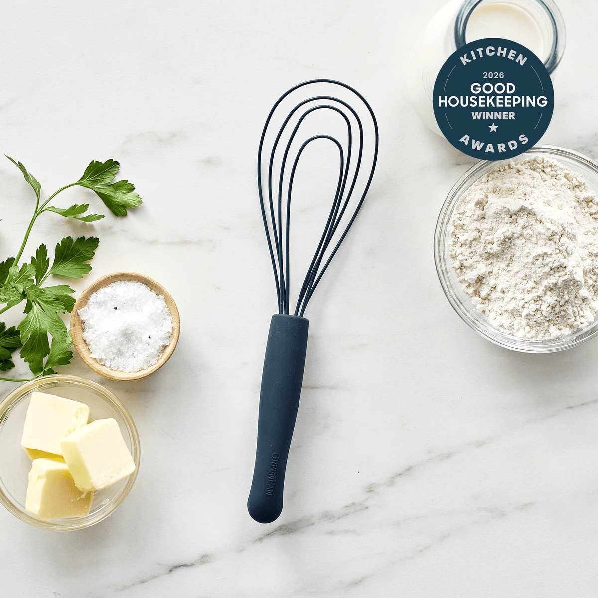 Premiere Silicone Flat Whisk | Oxford Blue - Image 2