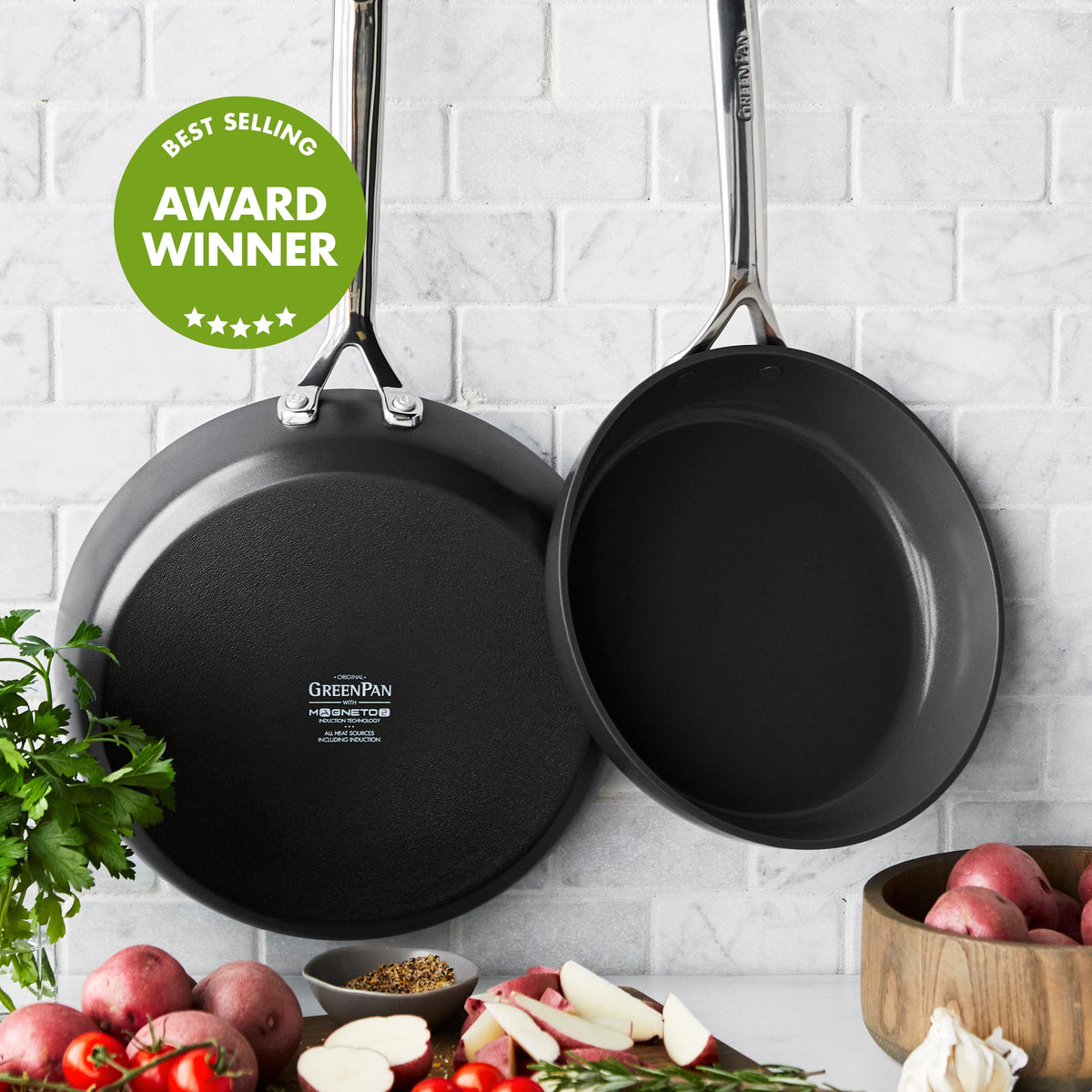 GP5 Infinite8 Ceramic Nonstick 9.5" and 11" Frypan Set - Image 2