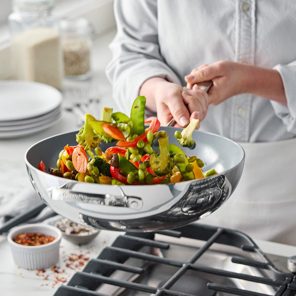 Valencia Pro Stainless Steel 12" Wok with Lid - Image 5