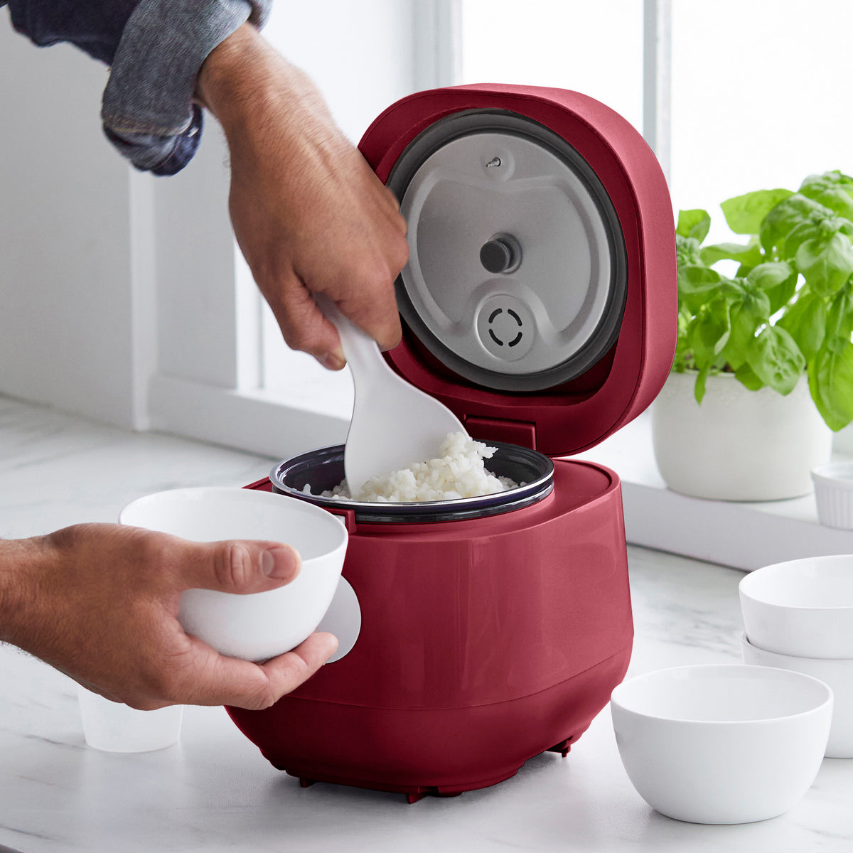 GreenLife 4-Cup Rice & Grains Cooker | Red - Image 6