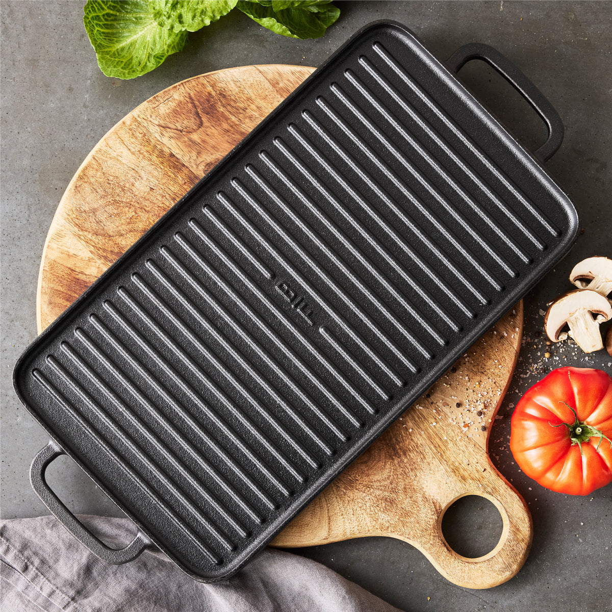 Bobby Flay by GreenPan 9.5" x 16.5" Reversible Cast Iron Grill Griddle - Image 8