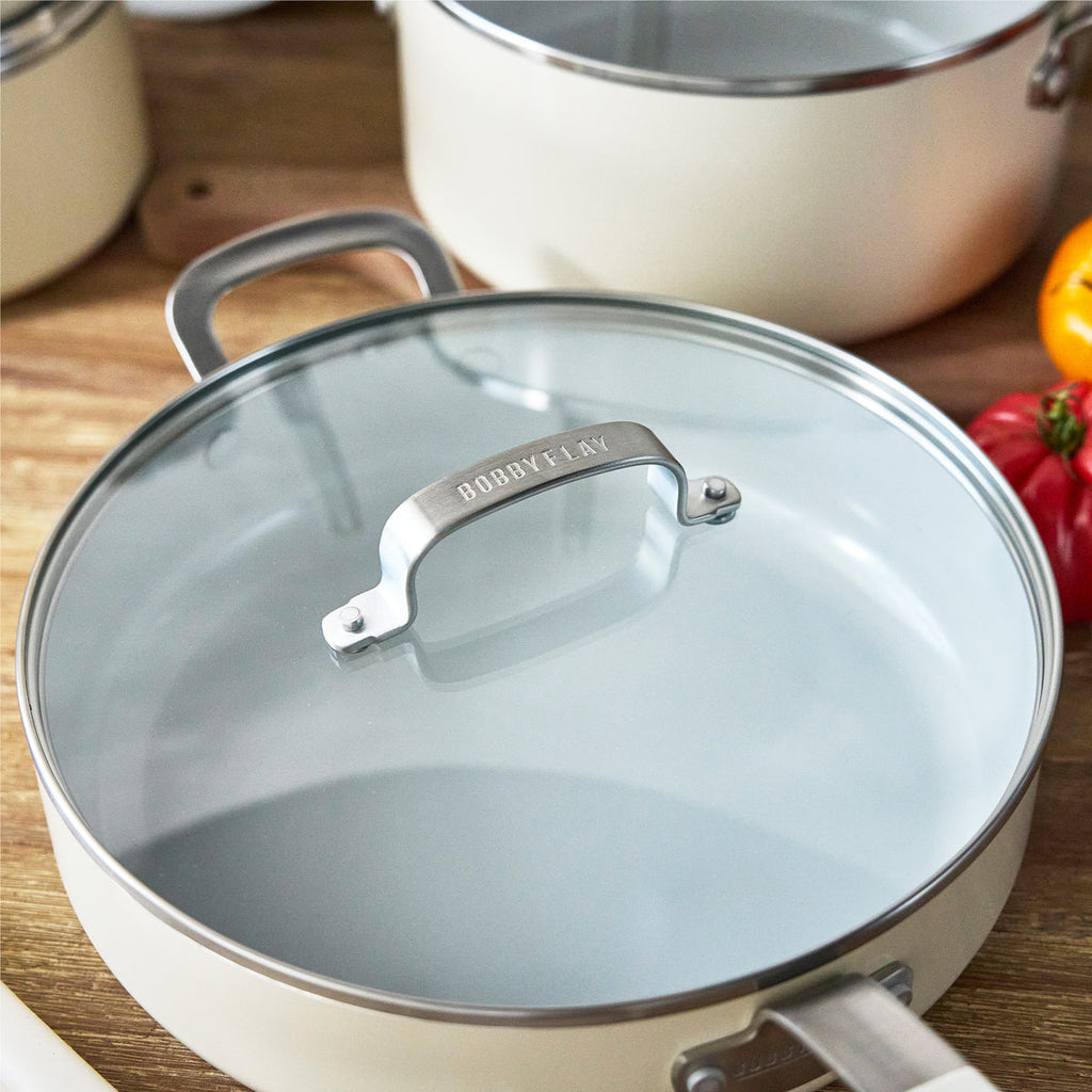 Bobby Flay by GreenPan Professional Ceramic Nonstick 13-Piece Cookware Set | Cream - Image 10