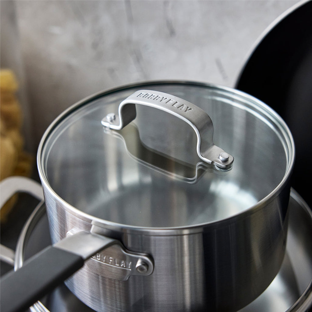 Bobby Flay by GreenPan Stainless Steel Uncoated & PFAS-Free Nonstick 12-Piece Cookware Set - Image 6