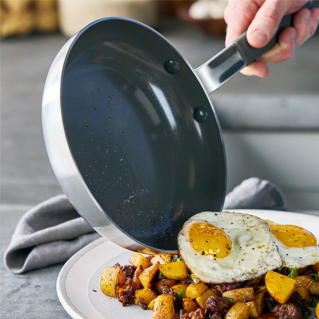 Bobby Flay by GreenPan Stainless Steel Uncoated & PFAS-Free Nonstick 12-Piece Cookware Set - Image 9