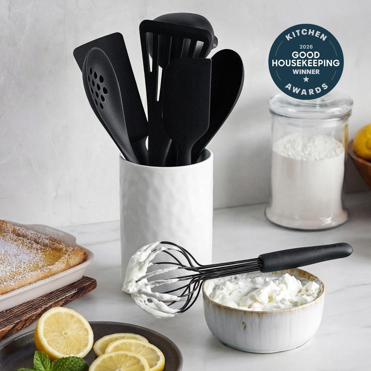 Premiere Silicone 8-Piece Utensil and Crock Set | Black - Image 2