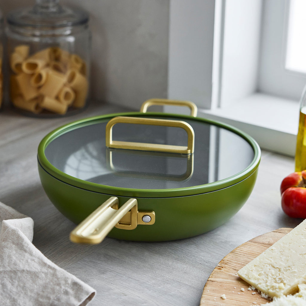 Stanley Tucci™ Ceramic Nonstick 4.5-Quart Stanley Pan Jr. | Tuscan Olive - Image 4