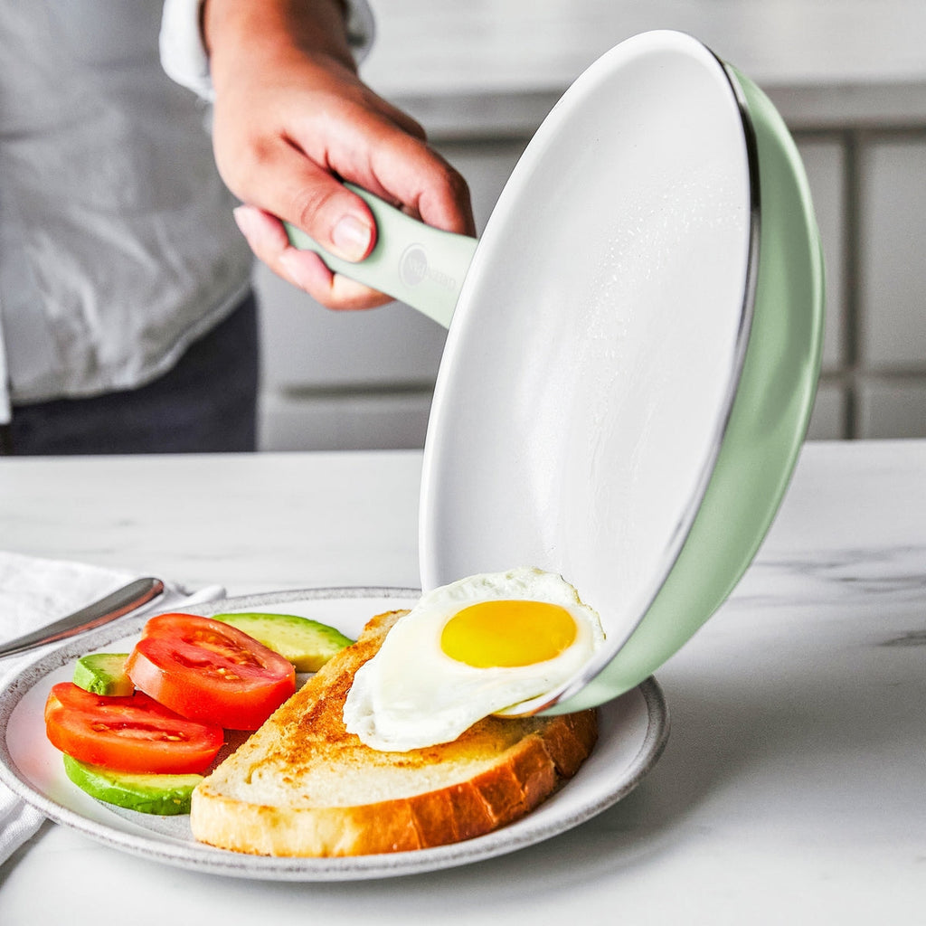 Dover Ceramic Nonstick 8" and 10" Frypan Set | Pastel Green - Image 3