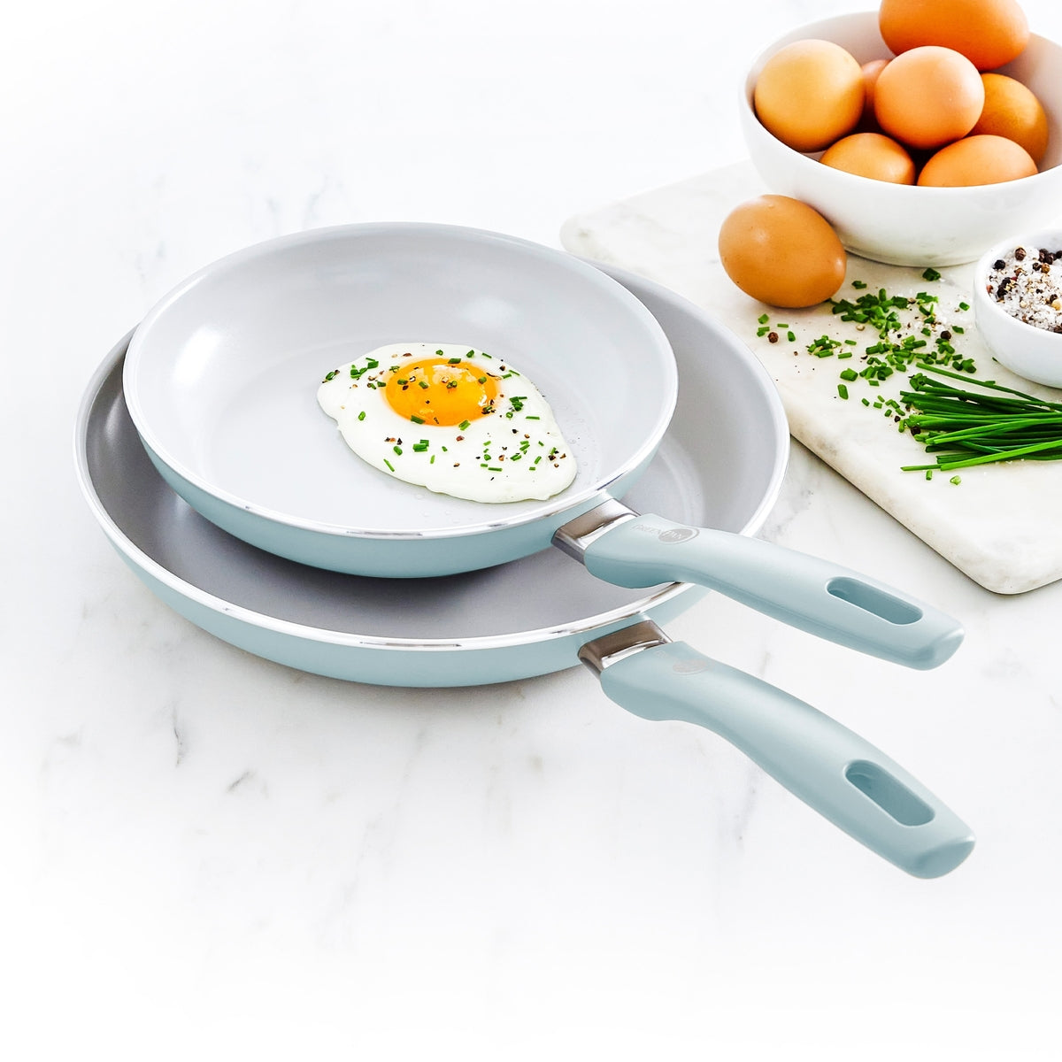 Dover Ceramic Nonstick 8" and 10" Frypan Set | Blue Haze - Image 5