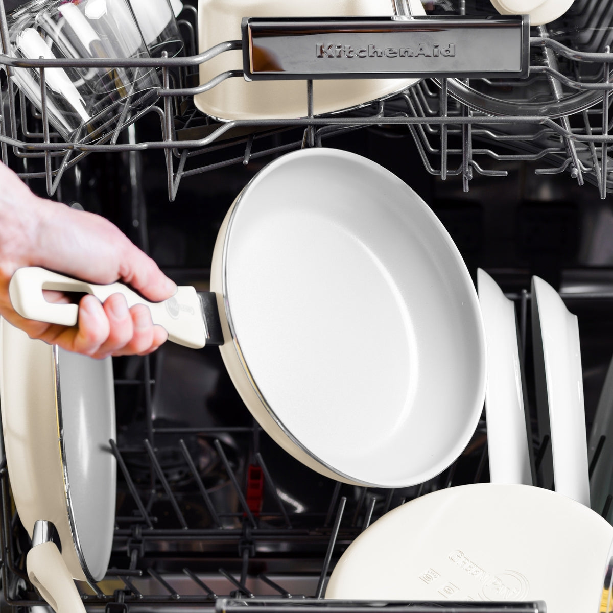 Dover Ceramic Nonstick 8" and 10" Frypan Set | Cream White - Image 5