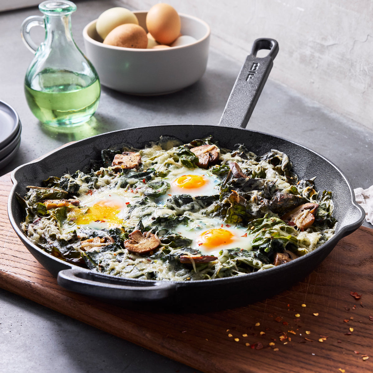 Bobby Flay by GreenPan 8", 10" and 12" Cast Iron Frypan Set - Image 7