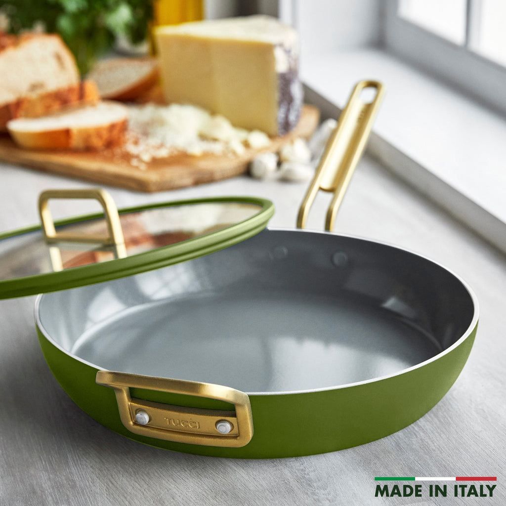 Stanley Tucci™ Ceramic Nonstick 12" Frypan with Lid | Tuscan Olive - Image 3