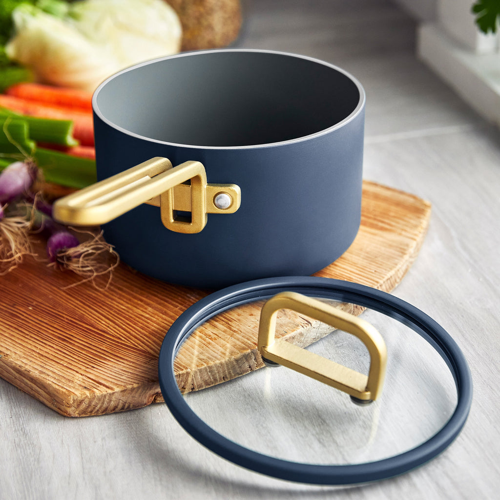 Stanley Tucci™ Ceramic Nonstick 4-Quart Saucepan with Lid | Marino Blue - Image 5