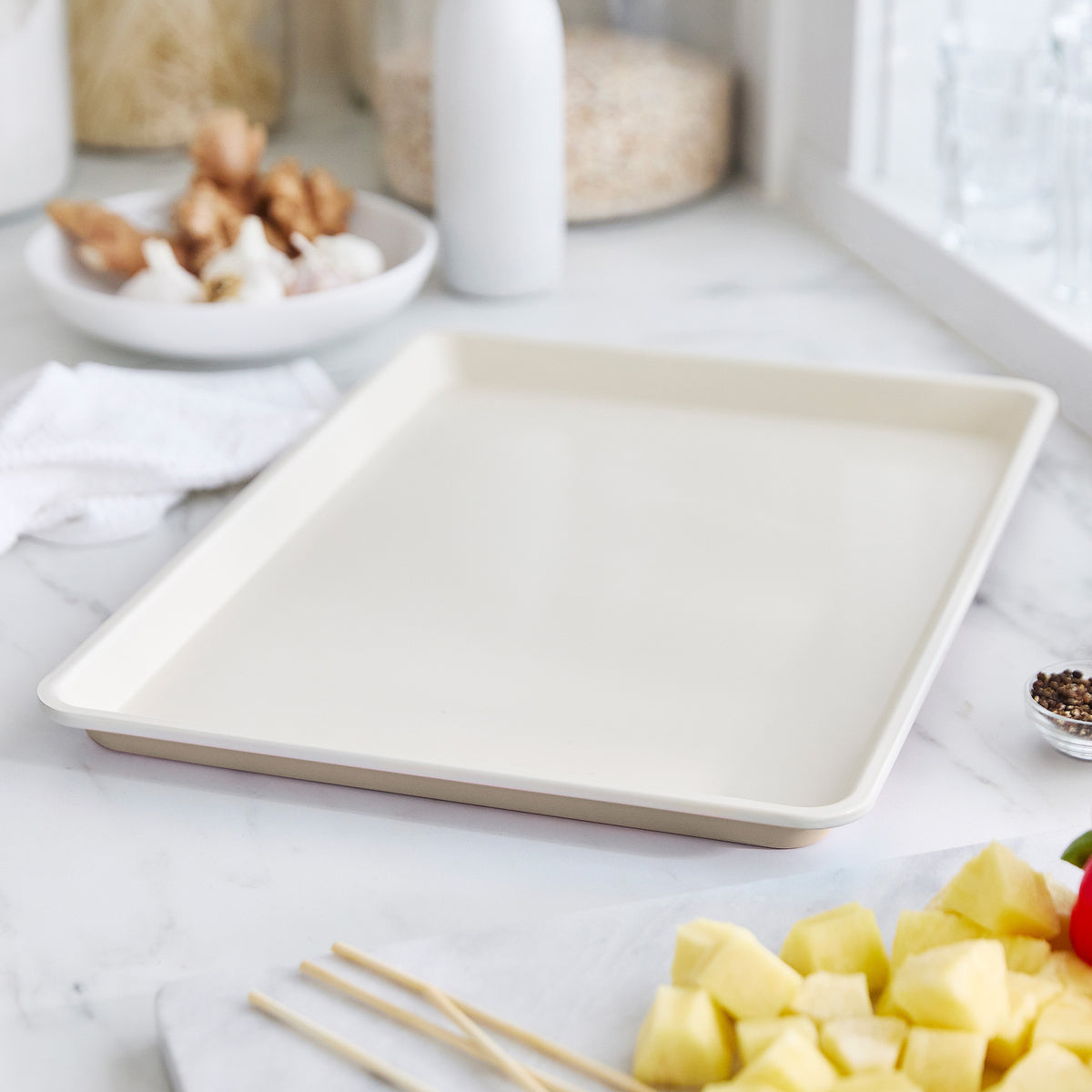 GreenLife Ceramic Nonstick 18" x 13" Cookie Sheet | Taupe - Image 2
