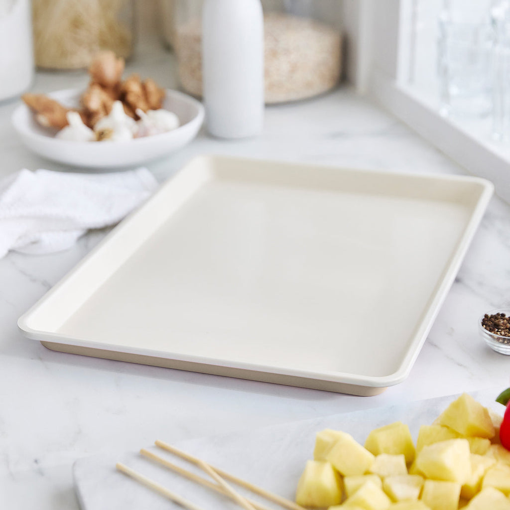 GreenLife Ceramic Nonstick 18" x 13" Cookie Sheet | Taupe - Image 2
