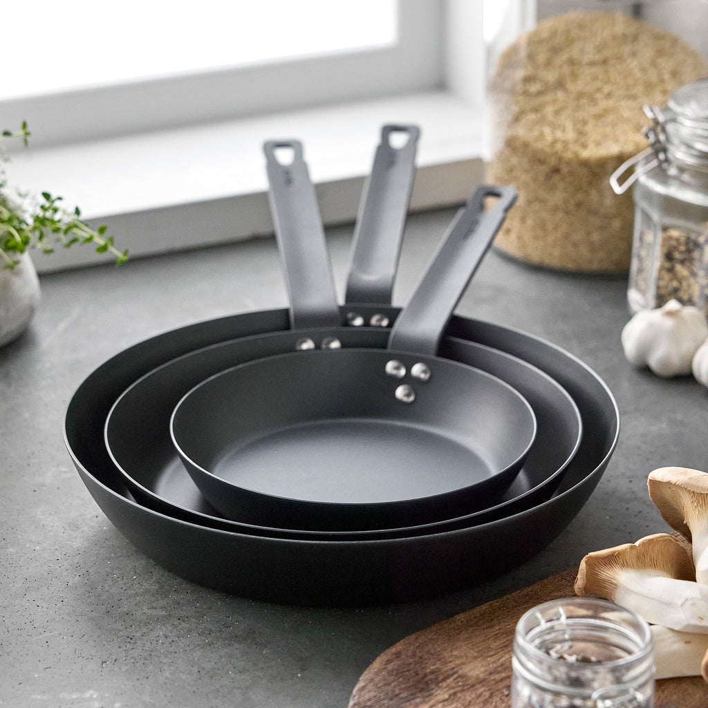 Bobby Flay by GreenPan 8", 10" and 12" Carbon Steel Frypan Set - Image 4