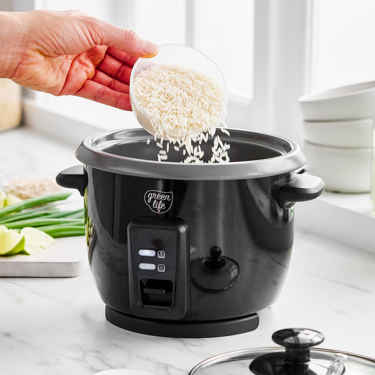 GreenLife 6-Cup Rice Cooker | Black - Image 5