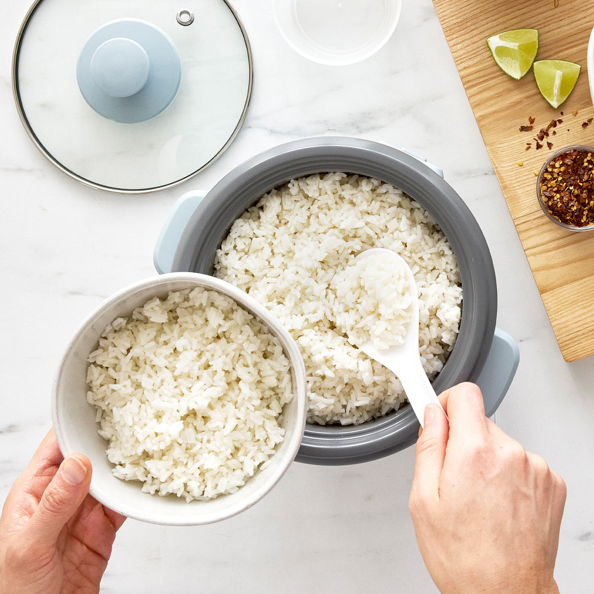 GreenLife 6-Cup Rice Cooker | Blue Haze - Image 4