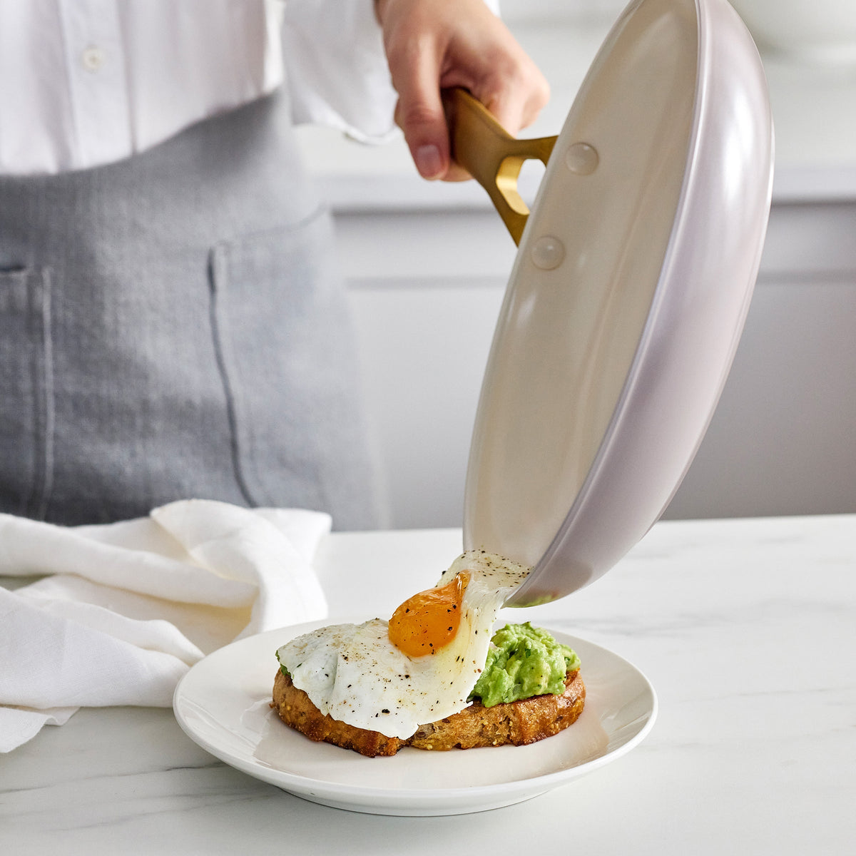 Reserve Pro Ceramic Nonstick 8", 10" and 12" Frypan Set | Oyster - Image 3