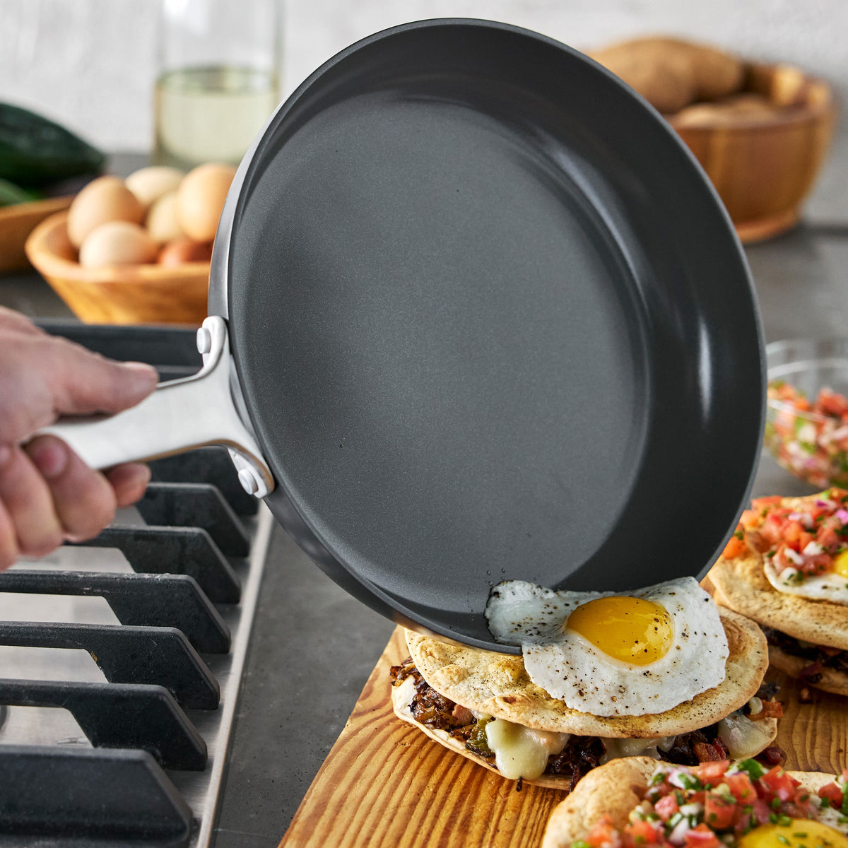 Bobby Flay by GreenPan Chef Series Hard Anodized 10" and 12" Frypan Set - Image 4