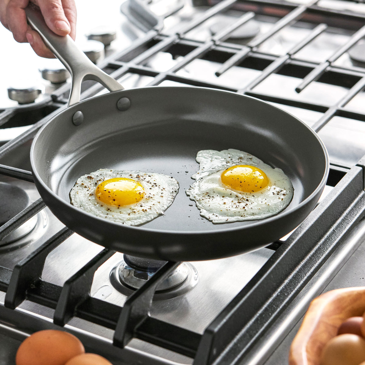 Bobby Flay by GreenPan Chef Series Hard Anodized 10" and 12" Frypan Set - Image 5