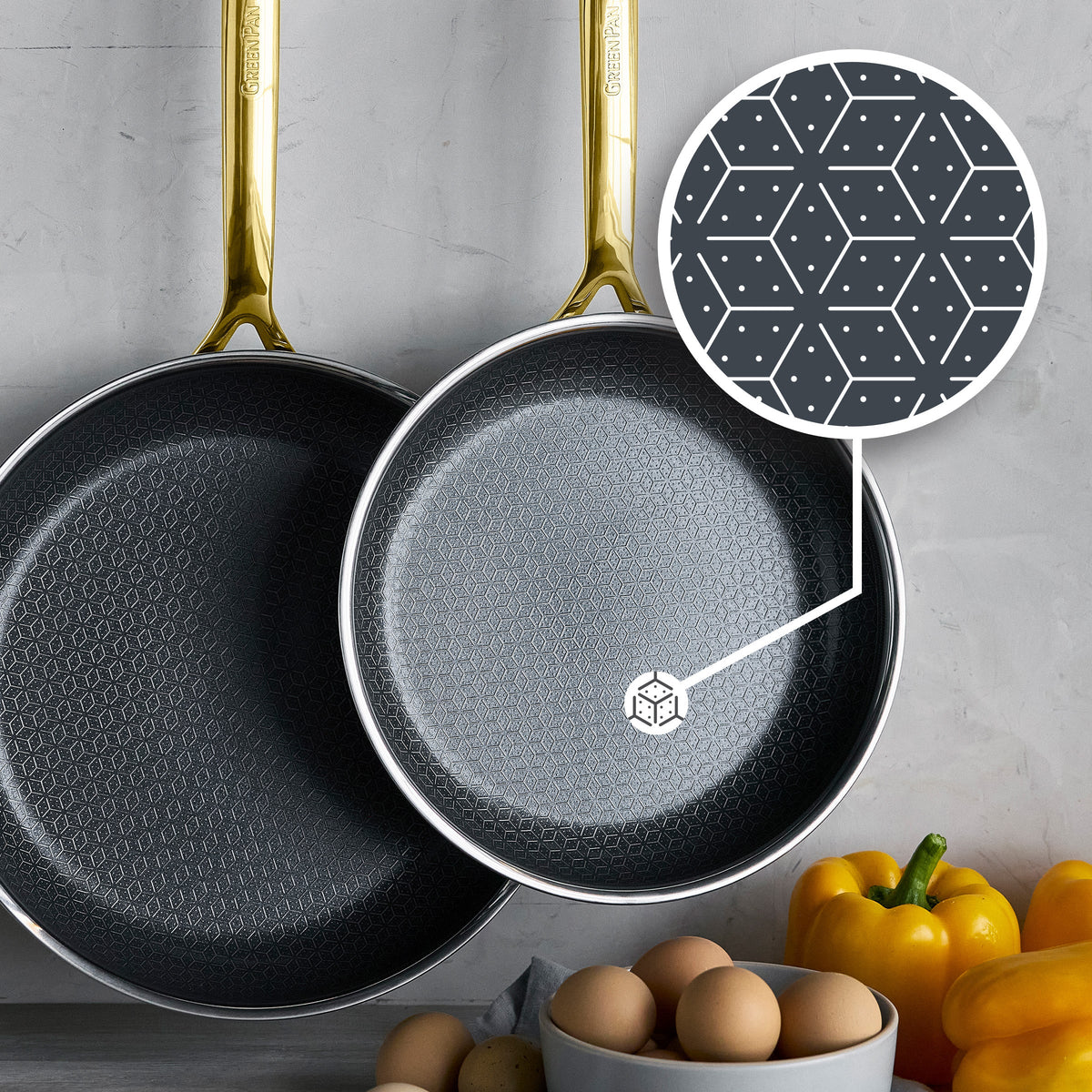Spectra Gold Thermobond Hybrid Ceramic Nonstick 10" and 12" Frypan Set - Image 2
