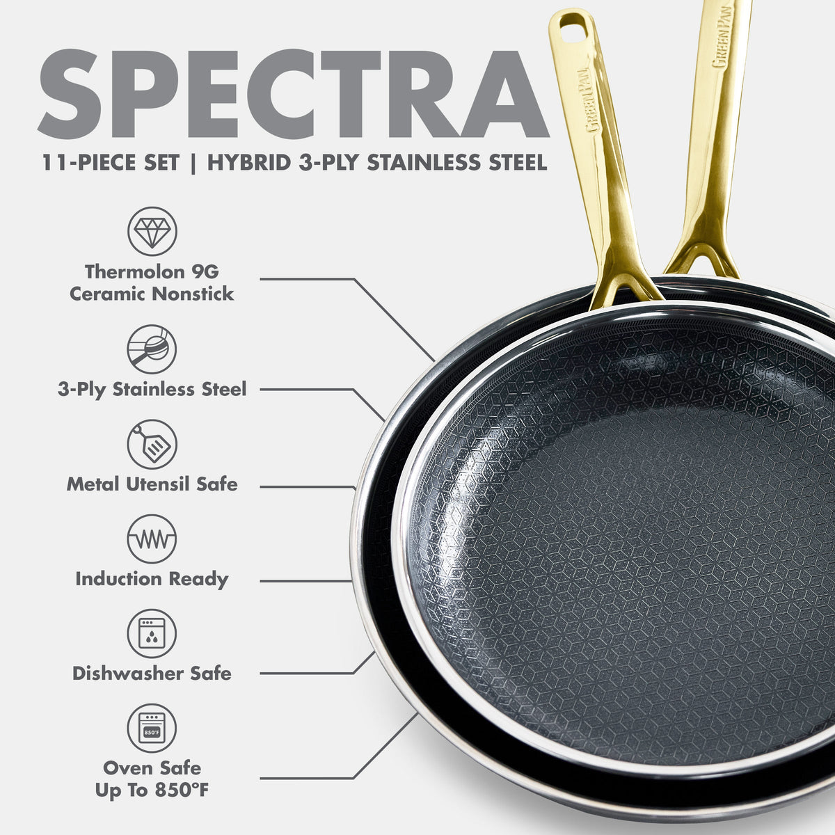 Spectra Gold Thermobond Hybrid Ceramic Nonstick 10-Piece Cookware Set - Image 17