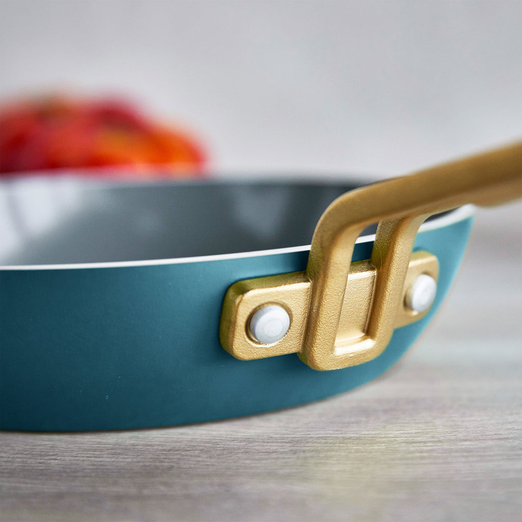 Stanley Tucci™ Ceramic Nonstick 8", 10" and 12" Frypan Set | Venetian Teal - Image 7
