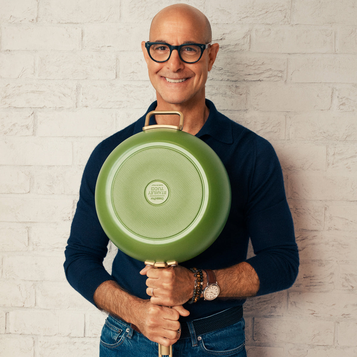 Stanley Tucci™ Ceramic Nonstick 8", 10" and 12" Frypan Set | Tuscan Olive - Image 2