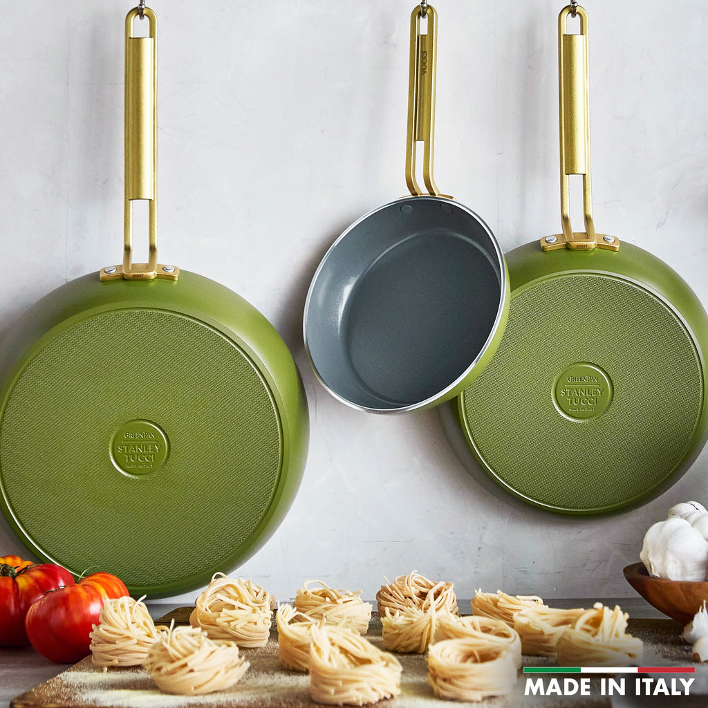 Stanley Tucci™ Ceramic Nonstick 8", 10" and 12" Frypan Set | Tuscan Olive - Image 3