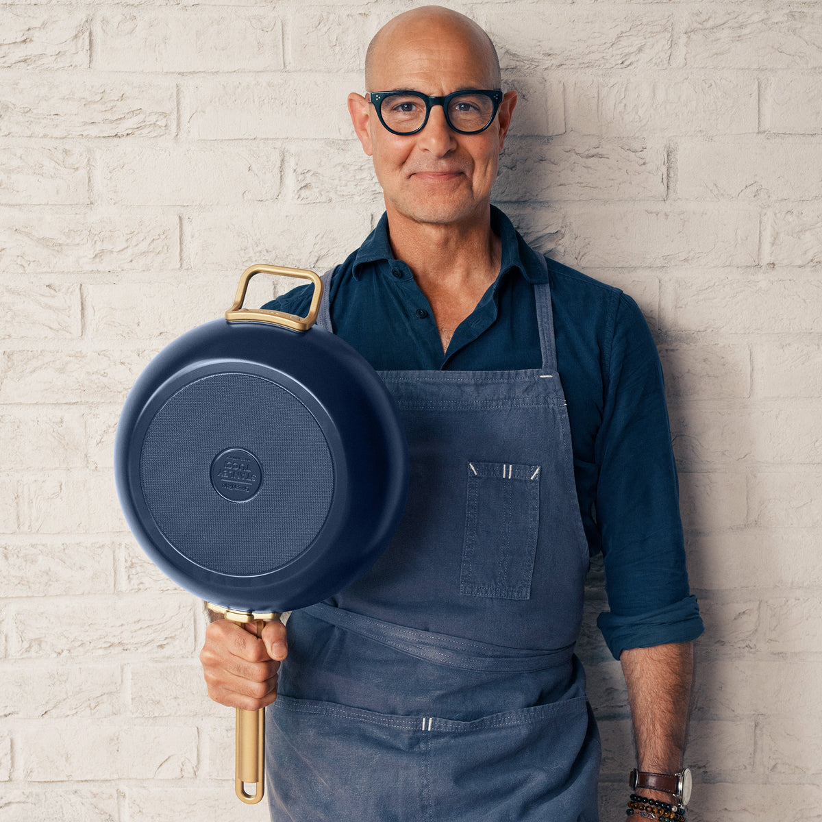 Stanley Tucci™ Ceramic Nonstick 8", 10" and 12" Frypan Set | Marino Blue - Image 12