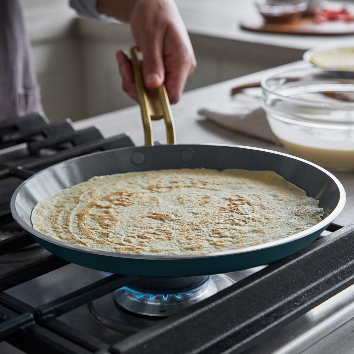 Stanley Tucci™ Ceramic Nonstick 10" Crepe and Omelette Pan | Venetian Teal - Image 10