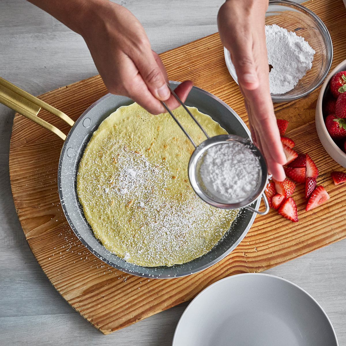 Stanley Tucci™ Ceramic Nonstick 10" Crepe and Omelette Pan | Carrara White - Image 11