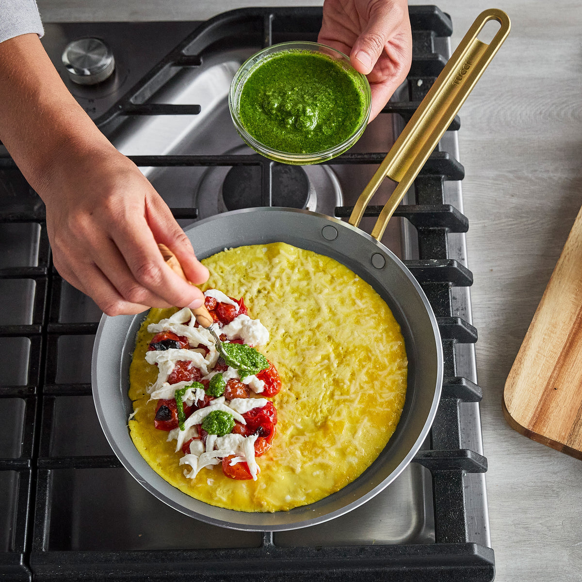Stanley Tucci™ Ceramic Nonstick 10" Crepe and Omelette Pan | Carrara White - Image 15