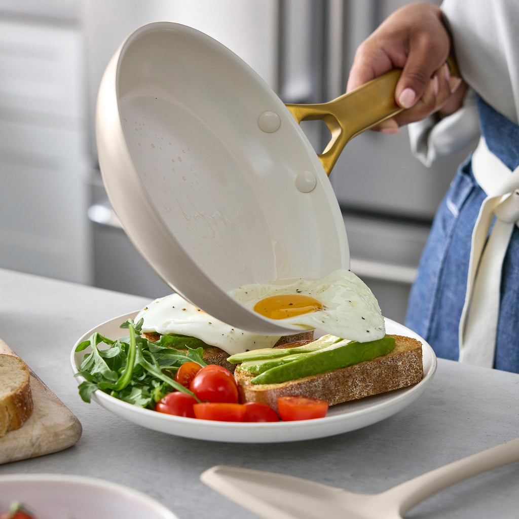 Reserve Pro Ceramic Nonstick 8", 10" and 12" Frypan Set | Macadamia - Image 3