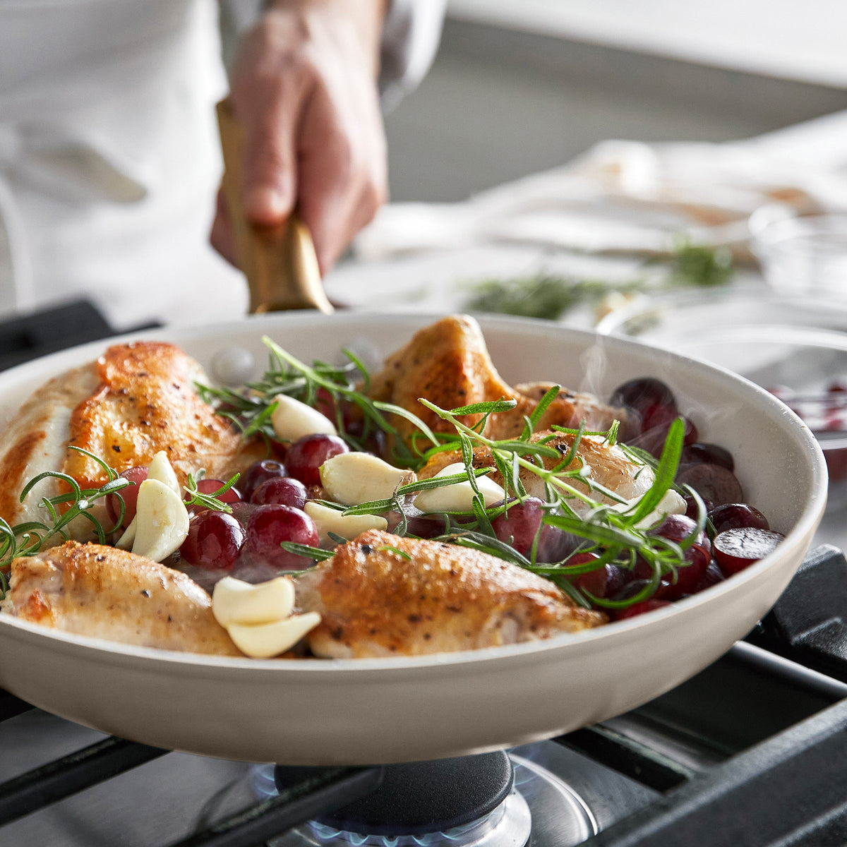 Reserve Pro Ceramic Nonstick 8", 10" and 12" Frypan Set | Macadamia - Image 6