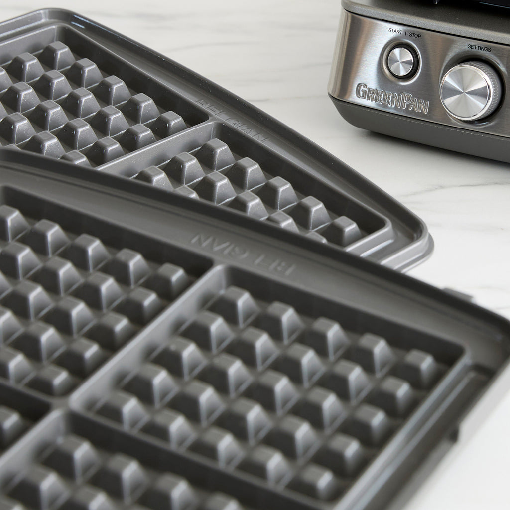 Elite Ceramic Nonstick 4-Square Waffle Maker | Premiere Stainless Steel - Image 4