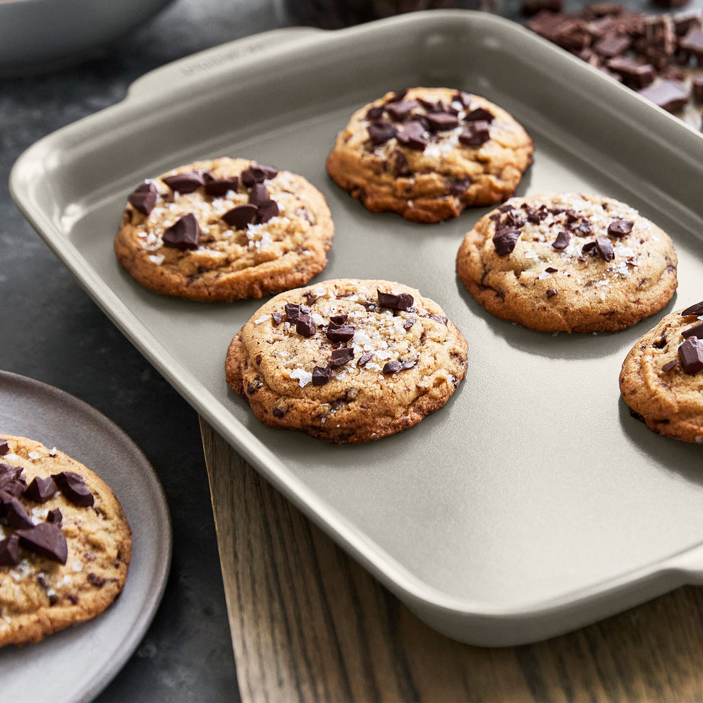 Premiere Ovenware Ceramic Nonstick 13" x 9" Quarter Sheet Pan Set | Taupe - Image 5