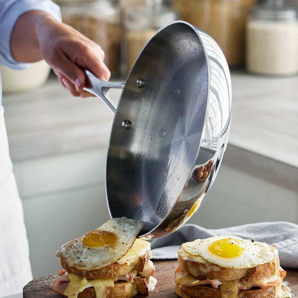 Valencia Pro Stainless Steel Uncoated 10" and 12" Frypan Set - Image 5