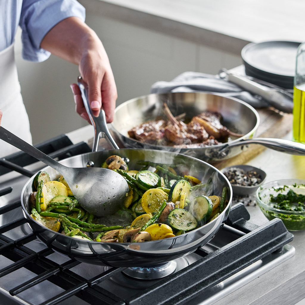 Valencia Pro Stainless Steel Uncoated 10" and 12" Frypan Set - Image 4