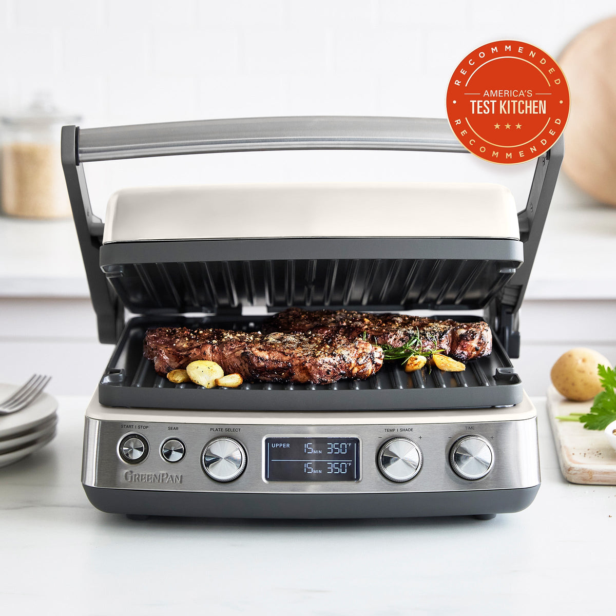Elite Multi Grill & Griddle with Waffle Plates | Cloud Cream - Image 2