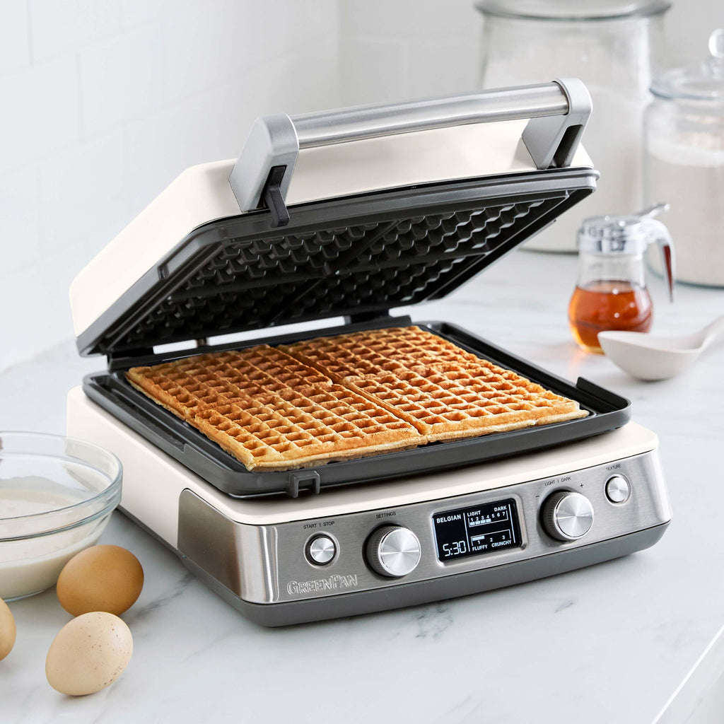Elite Ceramic Nonstick 4-Square Waffle Maker | Cloud Cream - Image 7
