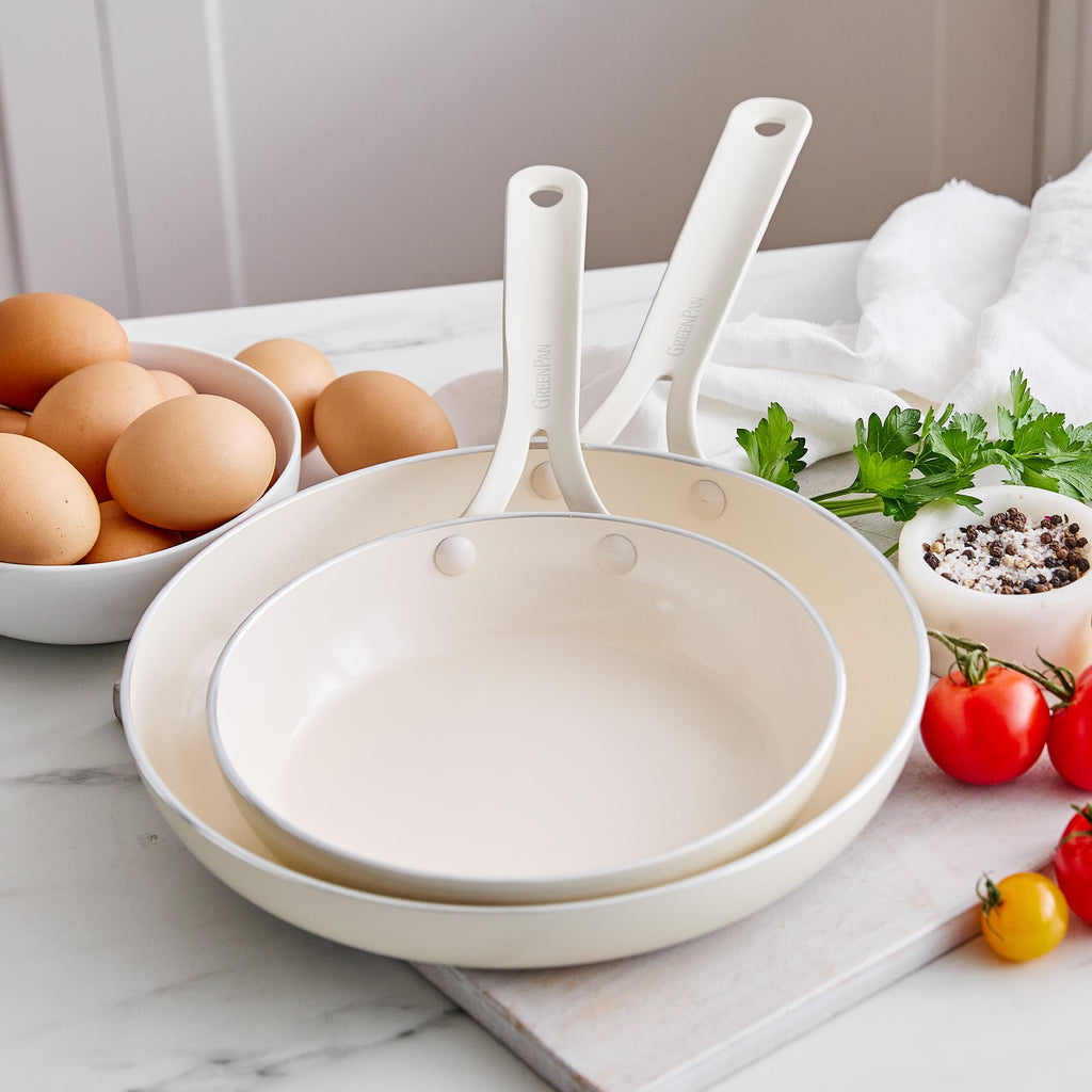 Nova Gallery Ceramic Nonstick 8" and 10" Frypan Set | Cream - Image 2