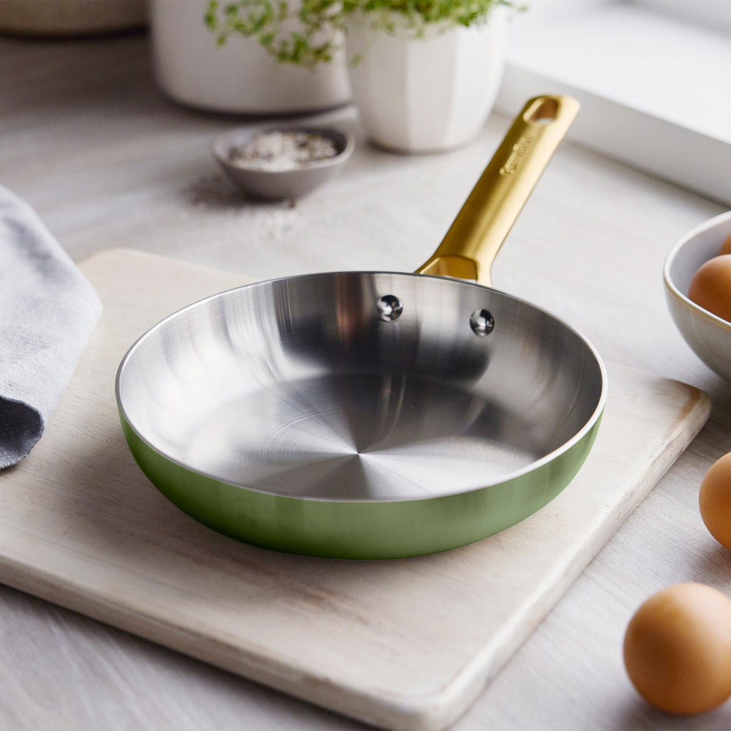 Reserve Pro Uncoated Stainless Steel 8" Frypan | Sage - Image 2