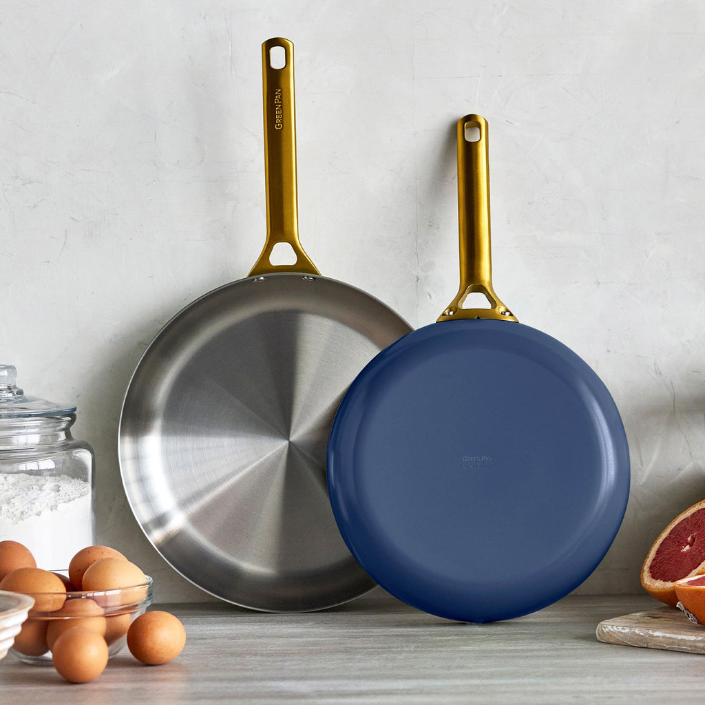 Reserve Pro Uncoated Stainless Steel 10" and 12" Frypan Set | Twilight - Image 2