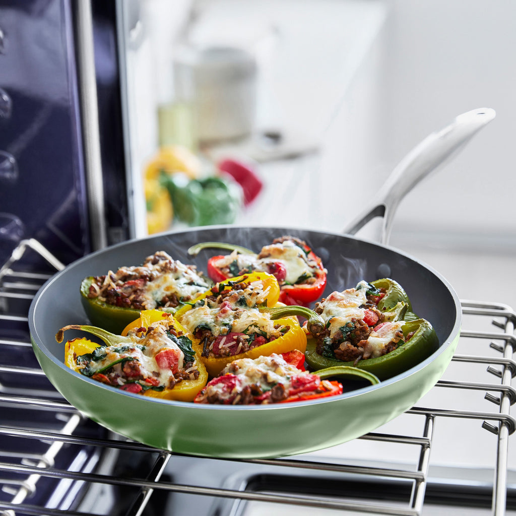 Valencia Pro Ceramic Nonstick 9.5" and 11" Frypan Set | Sage - Image 6