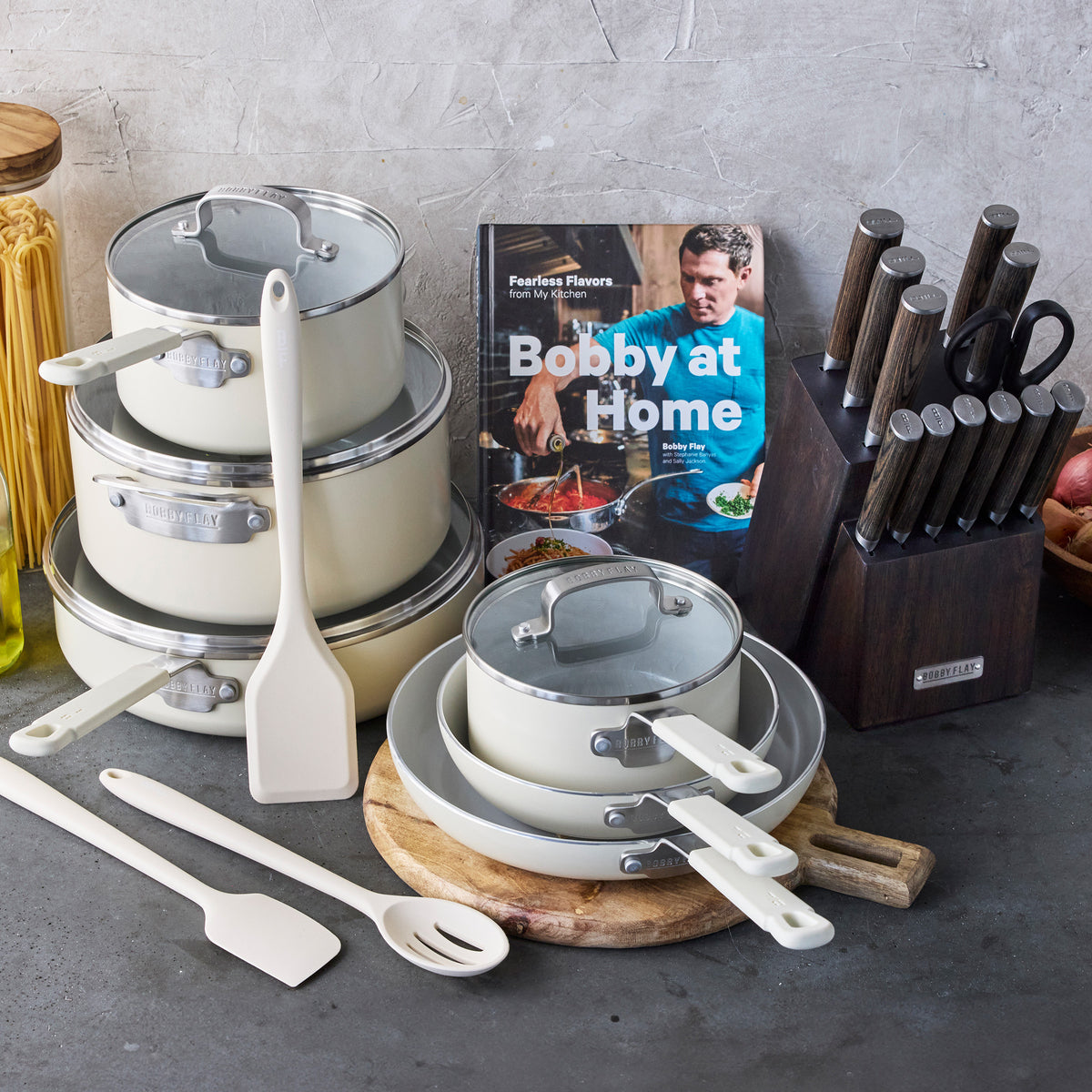 Bobby Flay by GreenPan Ultimate Set with Bobby at Home Cookbook | Cream - Image 3