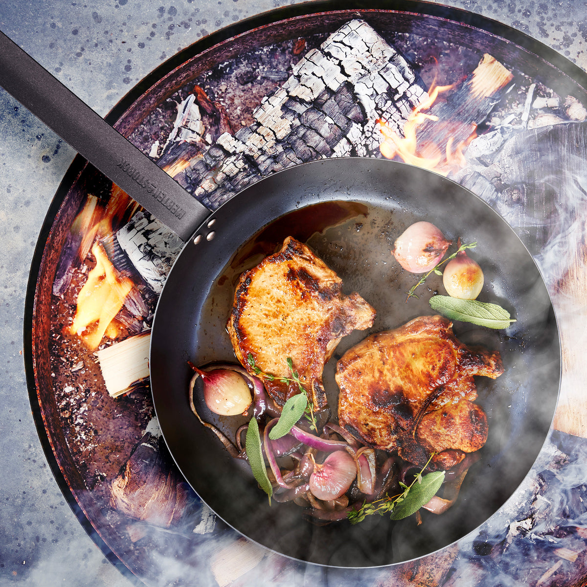 Merten & Storck Carbon Steel 8", 10" and 12" Frypan Set - Image 6