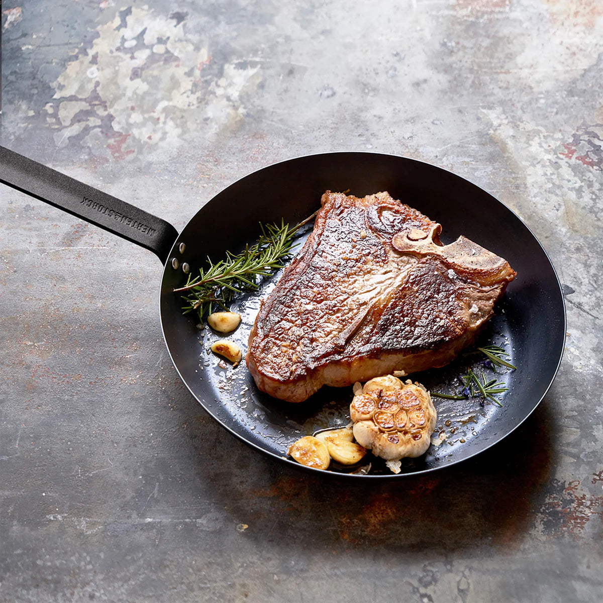 Merten & Storck Carbon Steel 8", 10" and 12" Frypan Set - Image 5