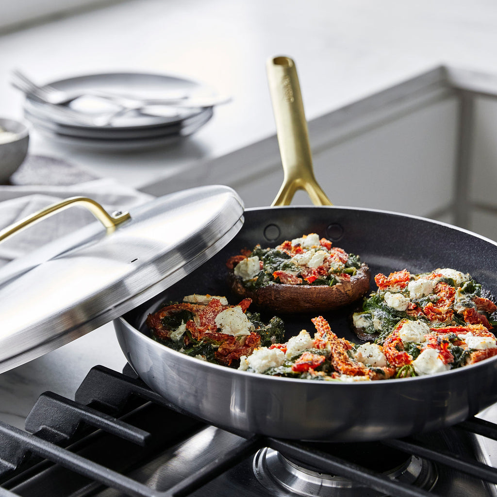 GP5 Stainless Steel 12" Frypan with Lid | Champagne Handles - Image 3