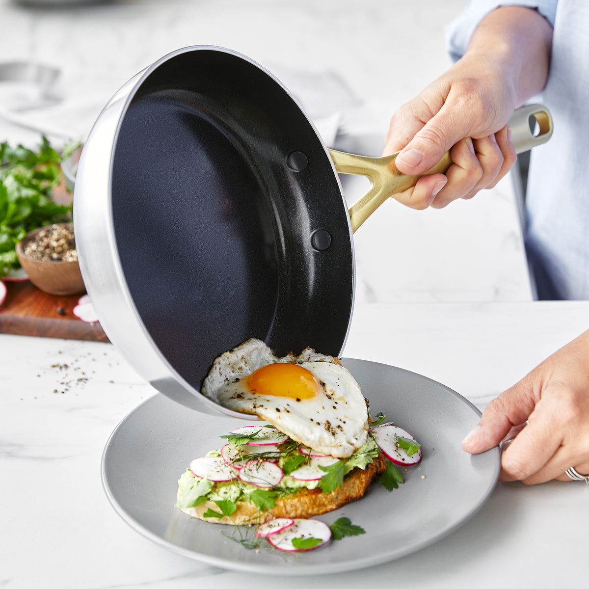 GP5 Stainless Steel 10-Piece Cookware Set | Champagne Handles - Image 5